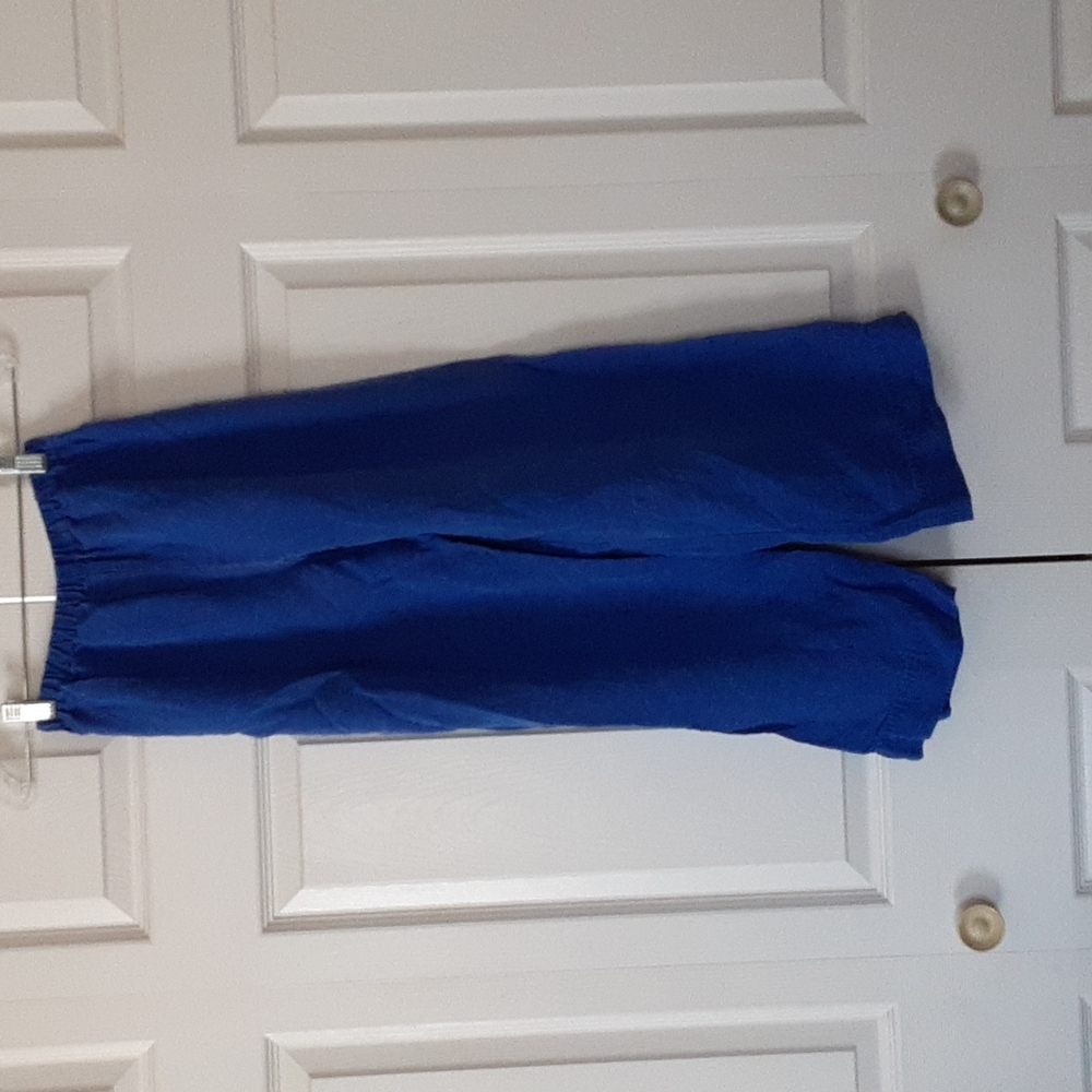 ⭐CHICOS Design, royal blue silk and linen women's dress pants